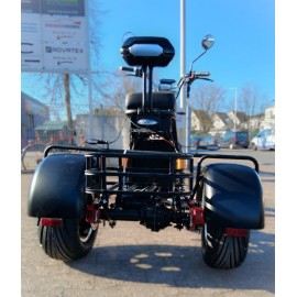 Madat CP-3 Elektro-Dreirad – E-Scooter & Chopper, 45 km/h (25 km/h optional), 40 Ah Akku, 60–90 km Reichweite, mit 2 Akkus, Schwarz