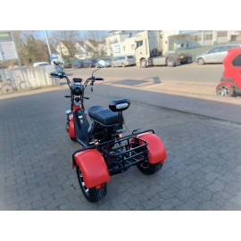 Madat CP-3 Electric Tricycle – E-Scooter & Chopper, 45 km/h (25 km/h optional), 40 Ah , 60–90 km Range, with 2 Batteries, Red