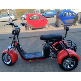 Madat CP-3 Electric Tricycle – E-Scooter & Chopper, 45 km/h (25 km/h optional), 40 Ah , 60–90 km Range, with 2 Batteries, Red