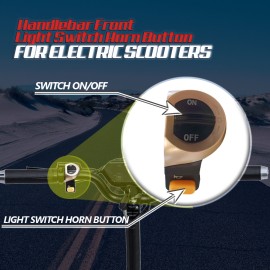 Langfeite T8 Elektrofahrrad Hupenschalter 2 in 1 Kombination Elektroroller Lichtschalter Fahrrad Frontlampe Hupe Schaltknopfschalter für Elektrofahrrad Elektroroller Hupenschalter
