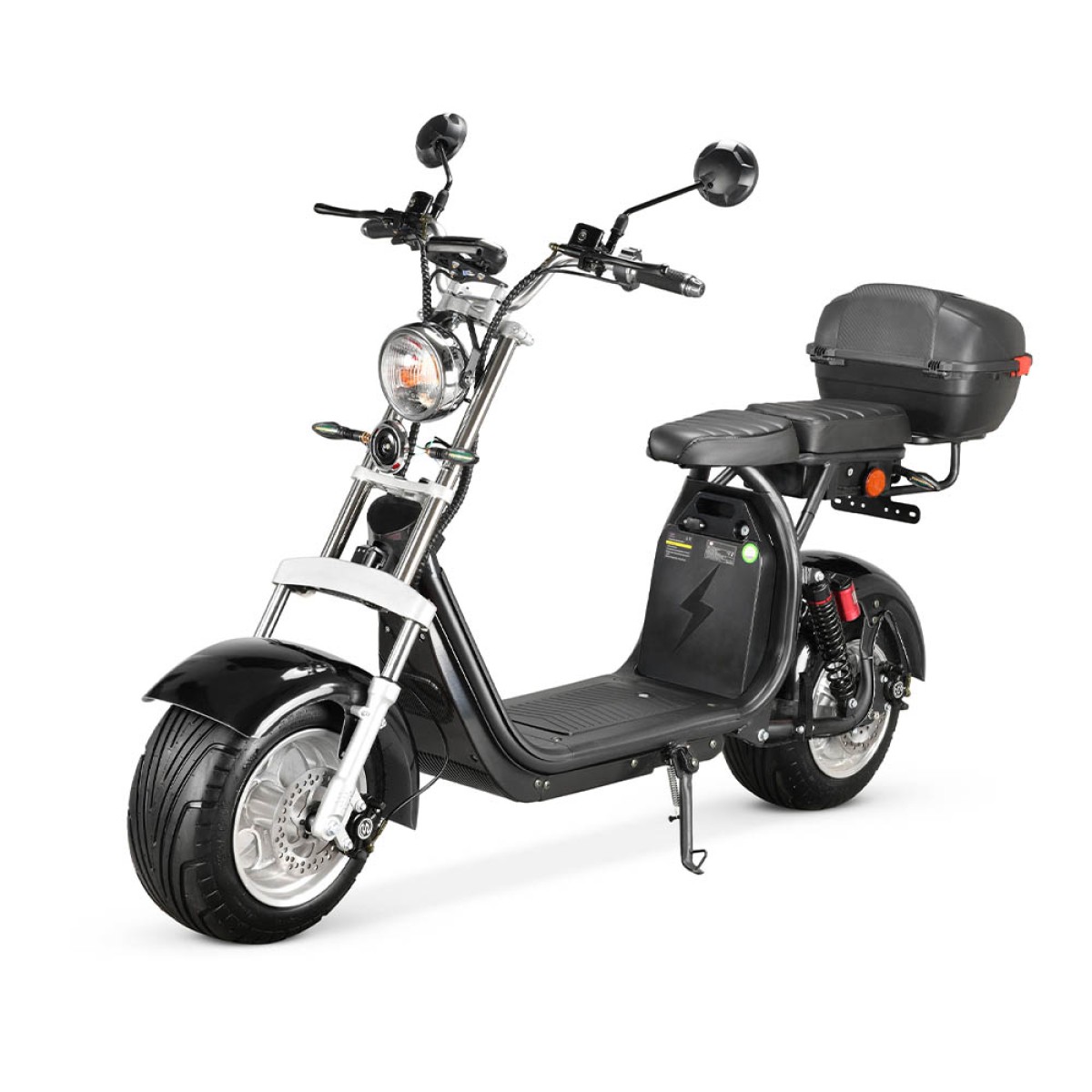 Madat O Elektroroller E Roller E Scooter Elektroscooter 1500W 60ah (40 ah (im Chopper eingebaut) + 20 ah Ersatzakku) bis 180 km 45 km/h mit Topcase