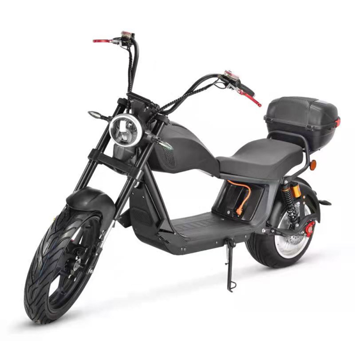 Madat Rooley E Roller Elektroroller E Chopper Elektrochopper mit 100 km reichweite bis 45 km/h 40 Ah Akku 100-120 km (ohne Heckbox)