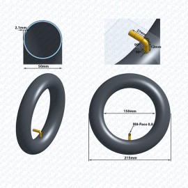 E Scooter E Roller Ersatzteil Gebogene Luftkammer 90×90º 8,5×2 (50-156) 