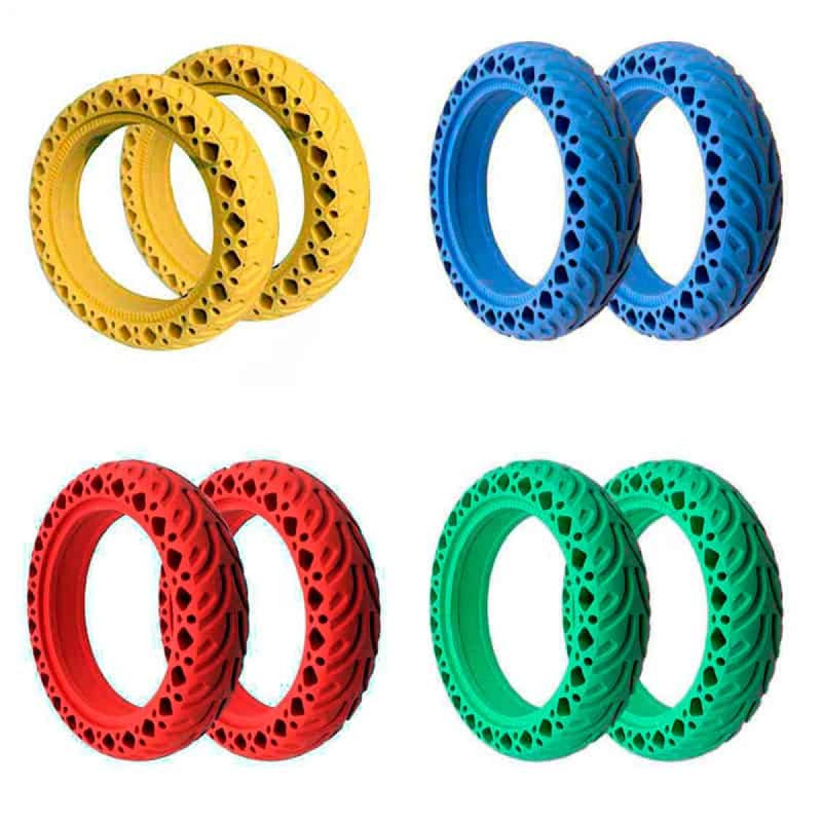 E Scooter E Roller Ersatzteil Gummireifen 8,5×2  Modell V3 Grün, Rot, Blau und Gelb